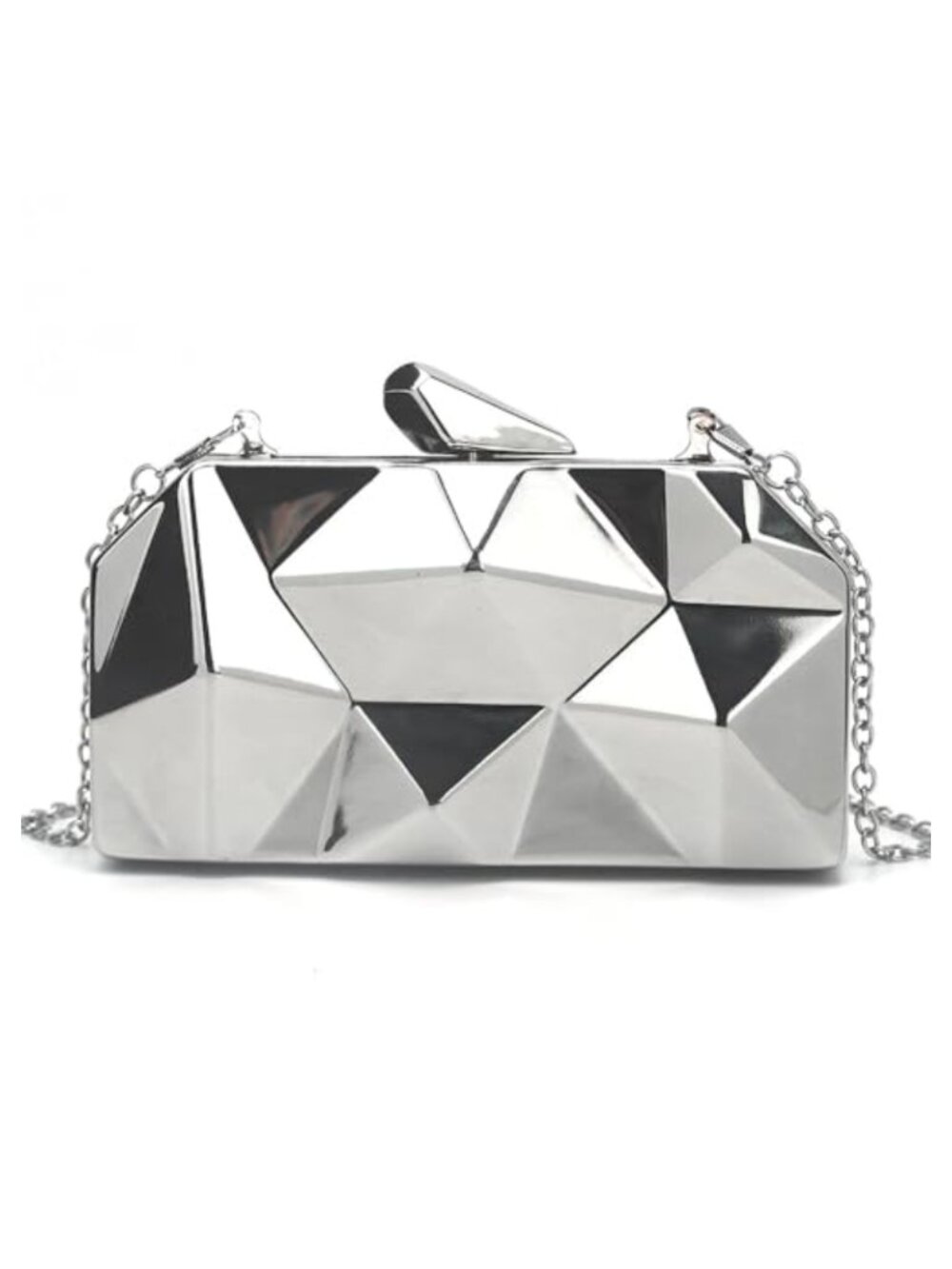 Metal Clutch Purse Lattice Pattern Geometric Evening Bag